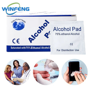 100pcs Disposable Alcohol Swabs & Iodine Cotton Sticks First Aid Kit for Wound Cleaning Antibacterial Care
