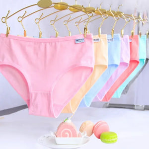 10-Pack Teen Cotton Underwear Girls Solid Colors Ages 10-16 Kids Panties