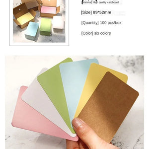 100pcs Kraft Blank Business/Message Cards - Thank You, Bookmark, Label, Learning Cards, Writing Paper