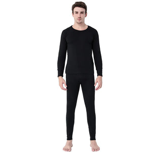 "5XL Thermal Cotton Long Johns Set - Oversized Winter/Spring T-Shirt & Pants"