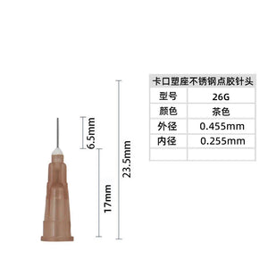 100pcs Precision Glue Dispensing Syringe Needle Tips 6.5mm for 19g-27g Gauge Solder Paste