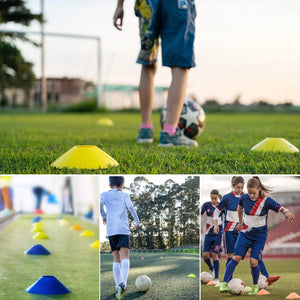 10 Pack Agility Training Cones with Carry Bag for Soccer, Football, Basketball Drills