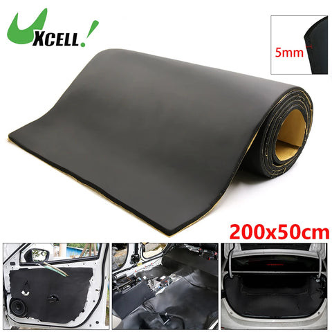 Car Sound Insulation Mat 200x50cm Noise Reduction Foam Pad 5mm/8mm/10mm Acoustic Deadener for Floors & Tailgate, Black 10.76sqft