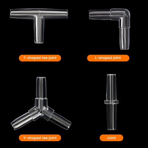 10pcs Aquarium Air Tube Connectors 4mm Transparent Hose Fittings Fish Tank Airline Adapters