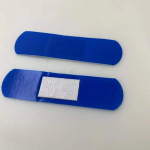 100pcs Blue Waterproof Metal Detectable Bandages for Food Service - Adhesive First Aid Plasters Wound Dressing