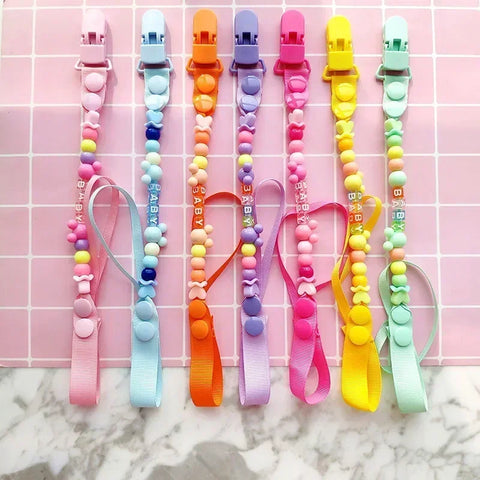 Handmade Silicone Pacifier Chain Clips Teething Holder - Baby Accessories Teether