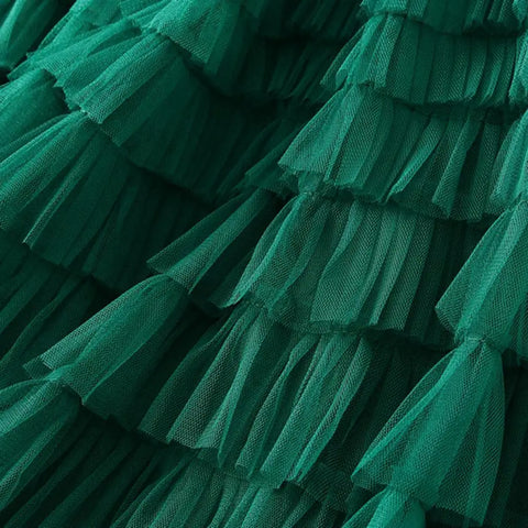 Elegant High Waist A-Line Maxi Skirt with Ruffles and Pleats – Elastic Waist, Women's Spring Autumn Skirt