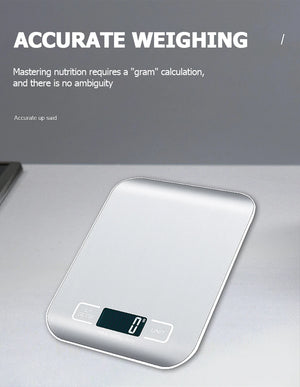 10kg Digital Kitchen Scale, Rechargeable, Stainless Steel, Precision for Cooking & Jewelry Weighing