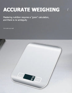 10kg Digital Kitchen Scale, Rechargeable, Stainless Steel, Precision for Cooking & Jewelry Weighing