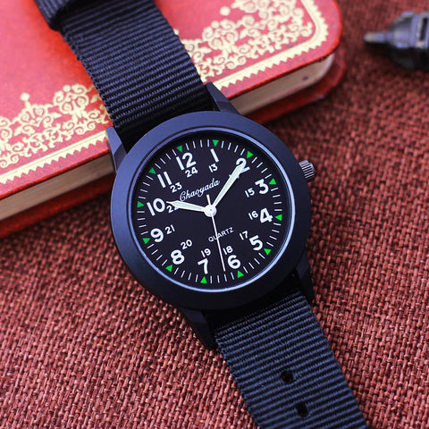 2024 Kids' Breathable Sweat-Proof Canvas Watch 24-Hour Time Display