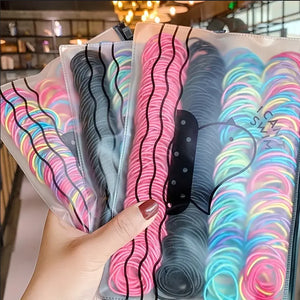 100pcs Elastic Hair Bands 2.5cm Colorful Ponytail Holders Kids Hair Ties