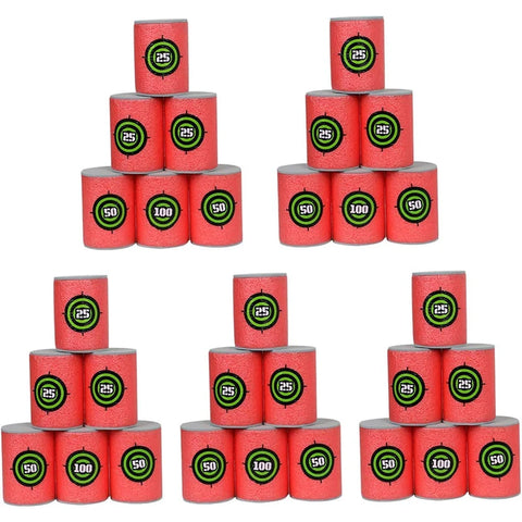 30-Pack Foam Dart Targets for Shooting Practice & Fun Games