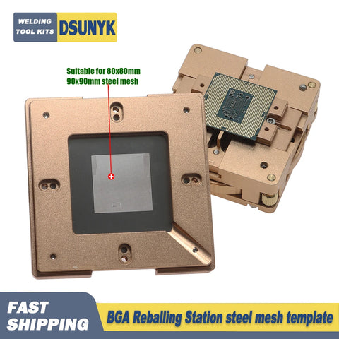 Aluminium Alloy BGA Reballing Station Kit 80mm/90mm with 10 Universal Stencils and Solder Balls