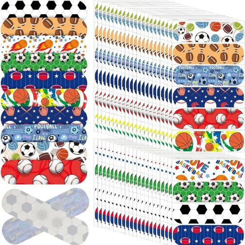 50-Piece Football Bandage Set: Waterproof Skin Patches for Sports Fans, Adhesive Wound Plasters, Face Stickers