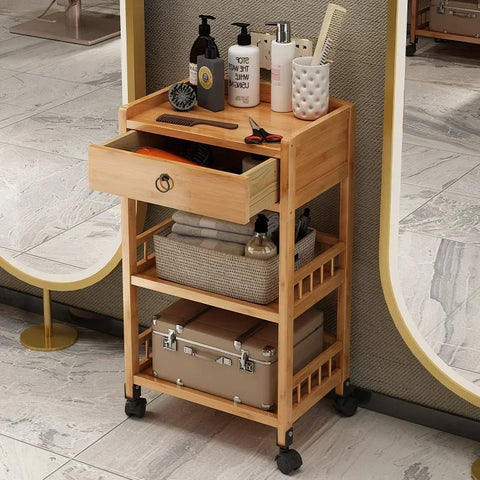 Barber Shop Tool Cart, Hair Salon Trolley, Professional Equipment Storage, Beauty Salon Organizer