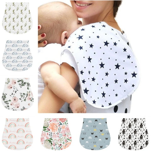 2-Layer Absorbent Baby Bibs & Burp Cloths for Newborns, Soft Cotton Feeding & Teething, Ideal Baby Shower Gift