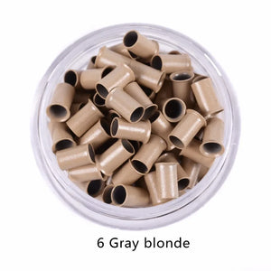 1000x Micro Rings Beads 3.4x3.0x6mm Copper Tubes for I-Tip Hair Extensions, 7 Colors Available
