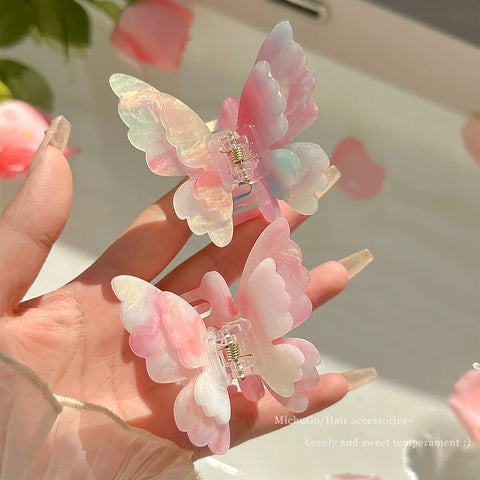 Color Changing Butterfly Hair Claw - Summer Fairy Crab Clip for Women & Girls Hair Accessories