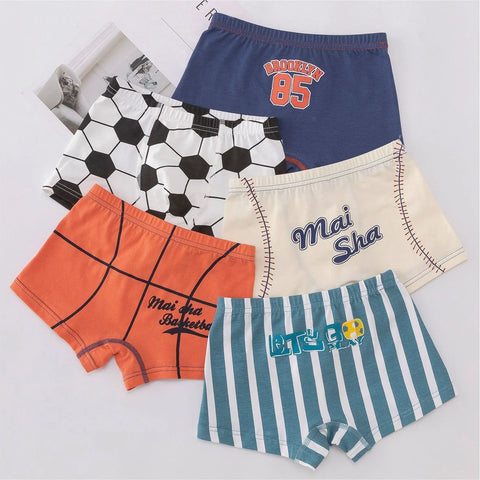 Boys' Cotton Boxer Shorts 5-Pack - Kids & Teens Underwear
