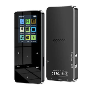 2" Metal Touch MP3 MP4 Music Player, Bluetooth 5.0, FM Radio, Alarm, E-book, Card Support
