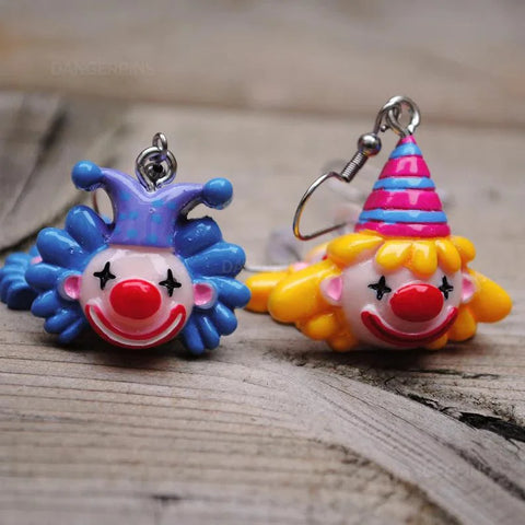 Creepy Clown Halloween Dangle Earrings