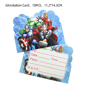 10-Pack Kids Spider Birthday Invitations Party Supplies