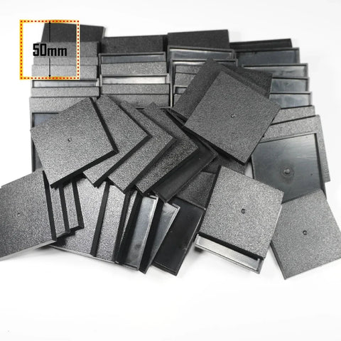 10-Pack 50mm Square Miniature Bases for Tabletop Wargames Models