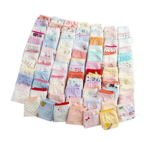 36 Pack Girls' Cotton Underwear Briefs, Kids Panties Ages 2-12 Years