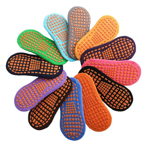 10 Pairs Non-Slip Socks for Kids & Adults - Trampoline, Sports, Outdoor, Parent-Child Cotton Set