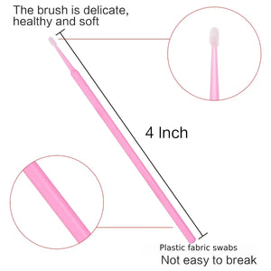 100-Pack Disposable Micro Brushes for Eyelash Extensions & Makeup