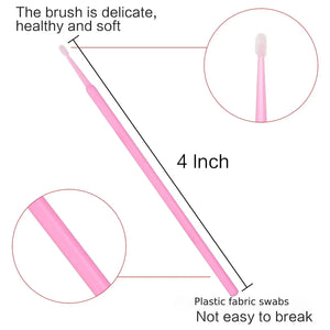 100-Pack Disposable Micro Brushes for Eyelash Extensions & Makeup