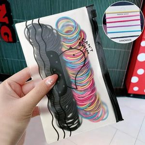 100pcs Elastic Hair Bands 2.5cm Colorful Ponytail Holders Kids Hair Ties