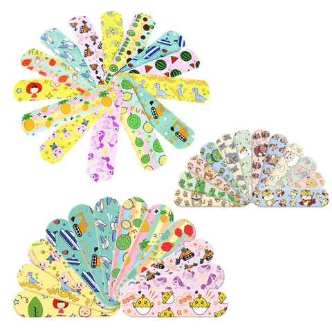 120pcs Cartoon Bandages for Kids - Adhesive First Aid Strips Plasters for Skin Wound Care