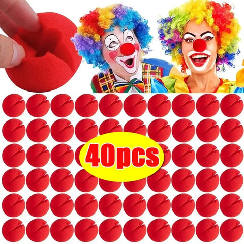 40-Pack Foam Red Clown Noses 5" for Costumes, Parties, Events Supplies