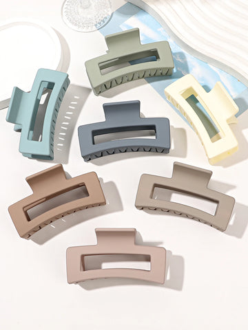 7 Pack Large Non-Slip Hair Claw Clips 3.4" Matte Square for Women, Strong Hold for Thick & Thin Hair