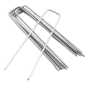 100-Pack 15cm U-Shaped Garden Stakes: Landscaping, Weed Barriers, Tent Anchors