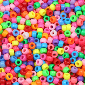 1000pcs Multi-colored Large Hole Pony Beads for Jewelry Making, DIY Crafts, Bracelets, Keychains Supplies