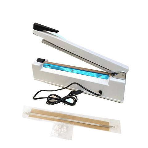 30cm Manual Heat Sealer with Date Mold | 8mm Wide Impulse Seal | Plastic Bag Sealing Machine