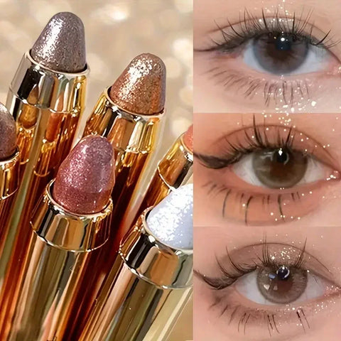 Gold Shimmer Eyeshadow Stick - Glitter Highlight Pencil, Multi-use Makeup Crayon for Eyes and Highlighting