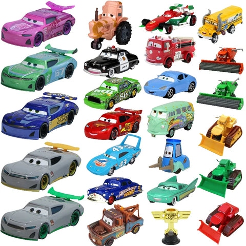 Diecast Toy Cars Set - Tractor, Sheriff, Racing & Classic Models Collection
