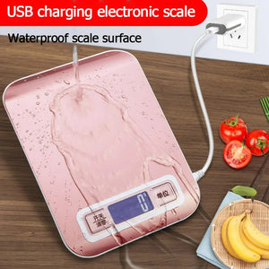 10kg Digital Kitchen Scale, Rechargeable, Stainless Steel, Precision for Cooking & Jewelry Weighing