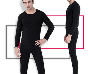 "5XL Thermal Cotton Long Johns Set - Oversized Winter/Spring T-Shirt & Pants"