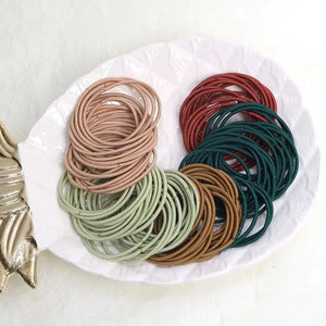 100pcs Elastic Hair Ties Rubber Bands Thin Ponytail Scrunchies for Women Men Hair Accessories