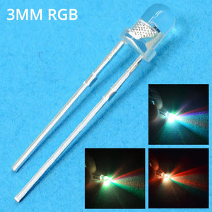 1000pcs 3mm LED Diode Kit: White, Red, Yellow, Blue, Green - Assorted Light Bulbs for DIY Electronics