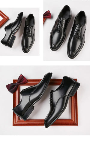 Men's 2025 Leather Dress Shoes, Breathable Classic Formal Oxfords for Office & Weddings