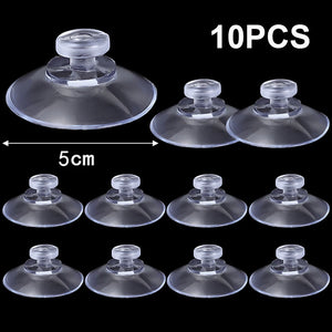 10-Pack Clear Suction Cup Hooks for Kitchen & Bathroom Storage (2-5cm)