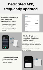 AI Voice & Call Recorder with Speech-to-Text, 64GB, 100+ Languages, Summarization