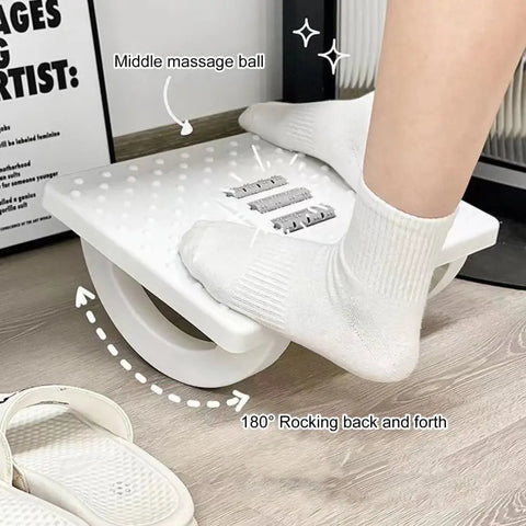 Adjustable Rocking Foot Rest with Massage Rollers, Posture Support, Anti-Slip, Slimming Legs for Office & Home