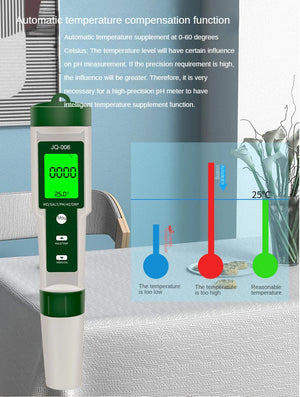 10 in 1 Water Quality Tester: pH/EC/TDS/ORP/Temp/Salt/Resistivity for Aquariums & Pools