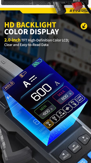 10,000 Counts DC/AC Current Voltage Clamp Meter USB Charger 600A Ampere Tester NCV Electrician Tool